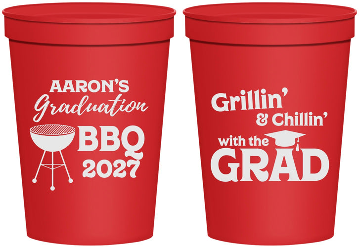 Personalized Graduation 16 oz Stadium Cups - Class Of 2027 Bbq | 130007