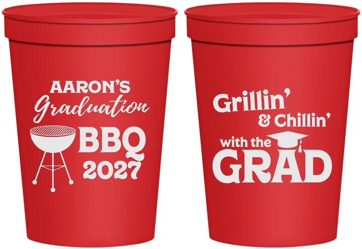 Personalized Graduation 16 oz Stadium Cups - Class Of 2027 Bbq | 130007