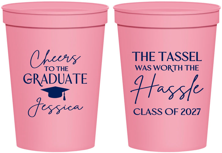 Personalized Graduation 16 oz Stadium Cups - Class Of 2027 Tassel Hassel | 130010