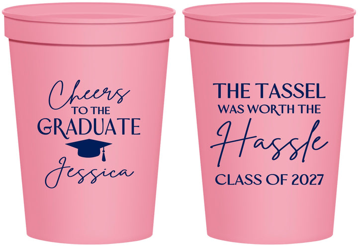 Personalized Graduation 16 oz Stadium Cups - Class Of 2027 Tassel Hassel | 130010