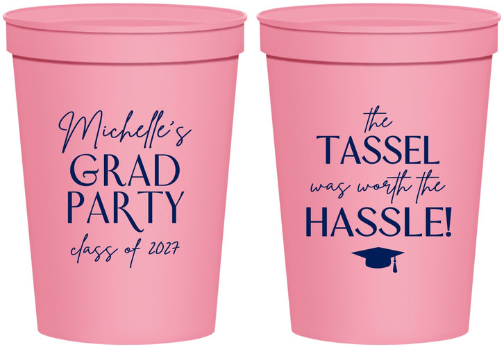 Personalized Graduation 16 oz Stadium Cups - Class Of 2027 Tassel Hassel | 130011