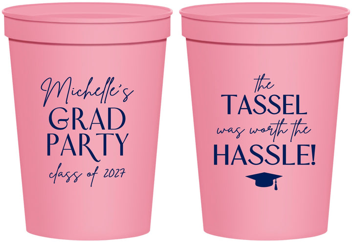Personalized Graduation 16 oz Stadium Cups - Class Of 2027 Tassel Hassel | 130011
