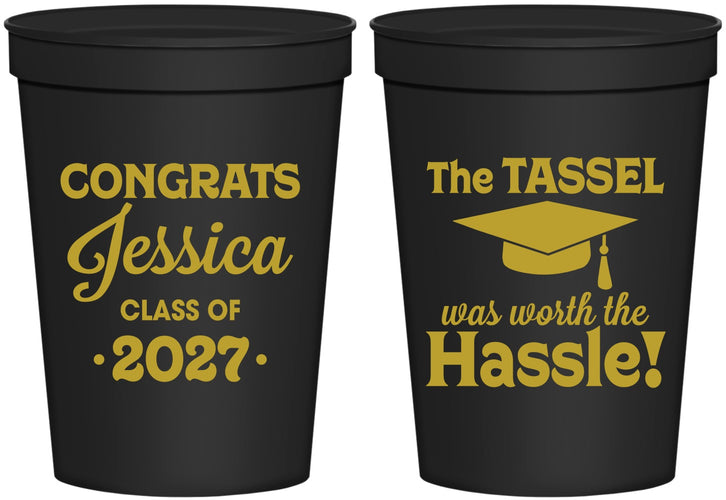 Personalized Graduation 16 oz Stadium Cups - Class Of 2027 Tassel Hassel | 130012