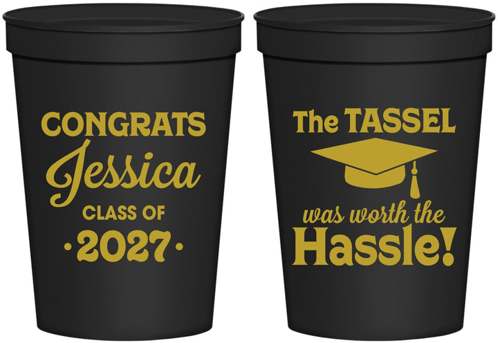 Personalized Graduation 16 oz Stadium Cups - Class Of 2027 Tassel Hassel | 130012