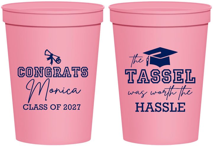 Personalized Graduation 16 oz Stadium Cups - Class Of 2027 Tassel Hassel | 130014