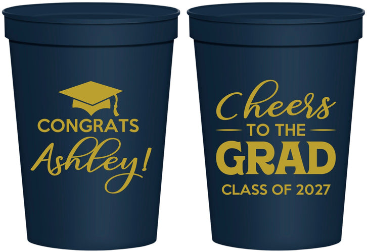 Personalized Graduation 16 oz Stadium Cups - Class Of 2027 Cheers Grad | 130020