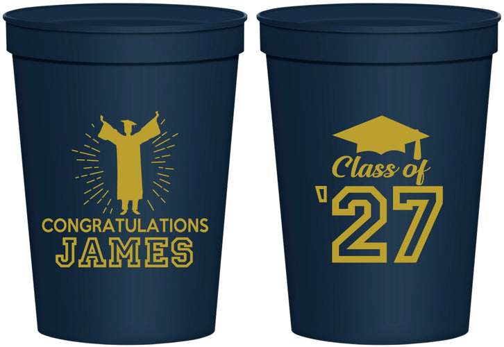 Personalized Graduation 16 oz Stadium Cups - Class Of 2027 Congratulations | 130024