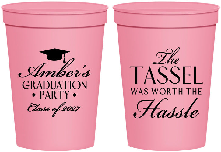 Personalized Graduation 16 oz Stadium Cups - Class Of 2027 Tassel Hassel | 130030