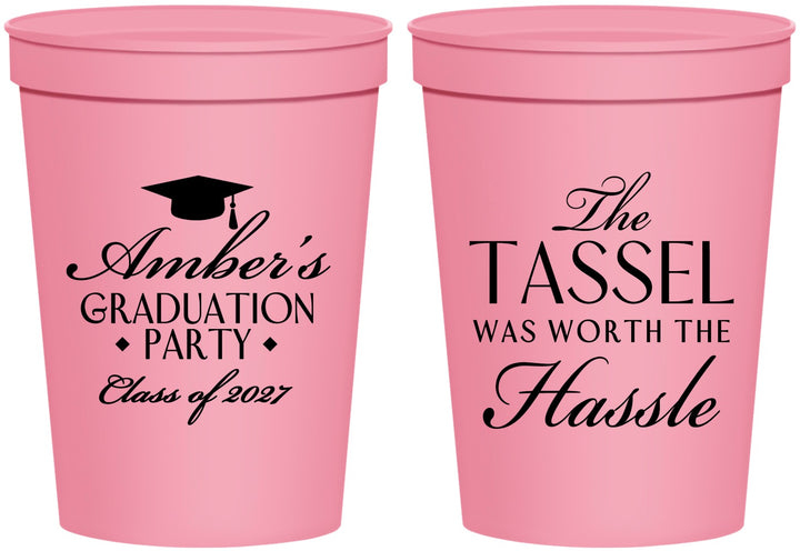 Personalized Graduation 16 oz Stadium Cups - Class Of 2027 Tassel Hassel | 130030
