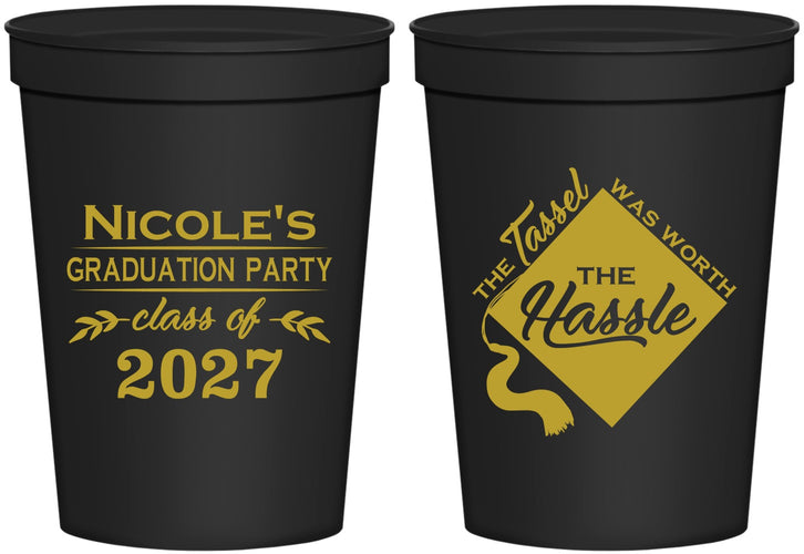 Personalized Graduation 16 oz Stadium Cups - Class Of 2027 Tassel Hassel | 130032