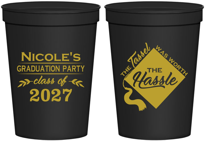 Personalized Graduation 16 oz Stadium Cups - Class Of 2027 Tassel Hassel | 130032