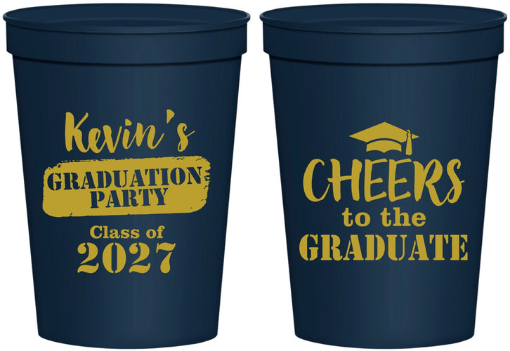 Personalized Graduation 16 oz Stadium Cups - Class Of 2027 Cheers Graduate | 130034