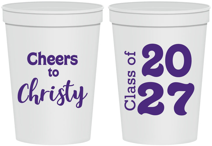 Personalized Graduation 16 oz Stadium Cups - Class Of 2027 Cheers | 130037