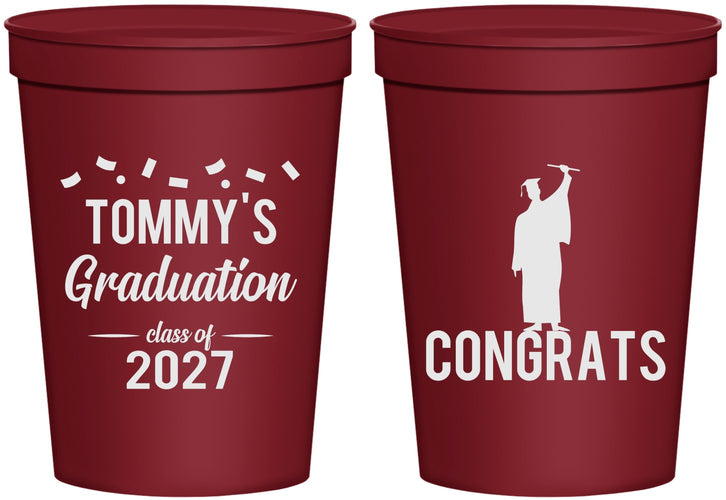 Personalized Graduation 16 oz Stadium Cups - Class Of 2027 Congrats | 130046