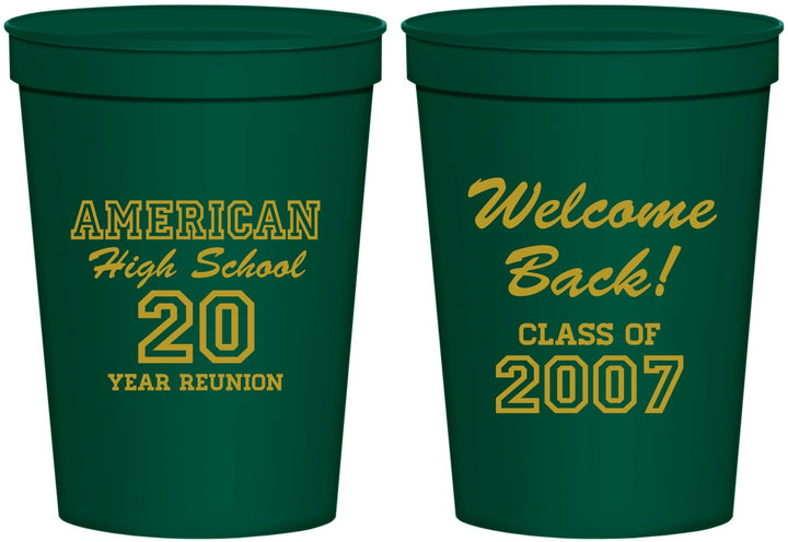 Personalized Class Reunion 16 oz Stadium Cups - Class Of 2007 20 Year | 140001