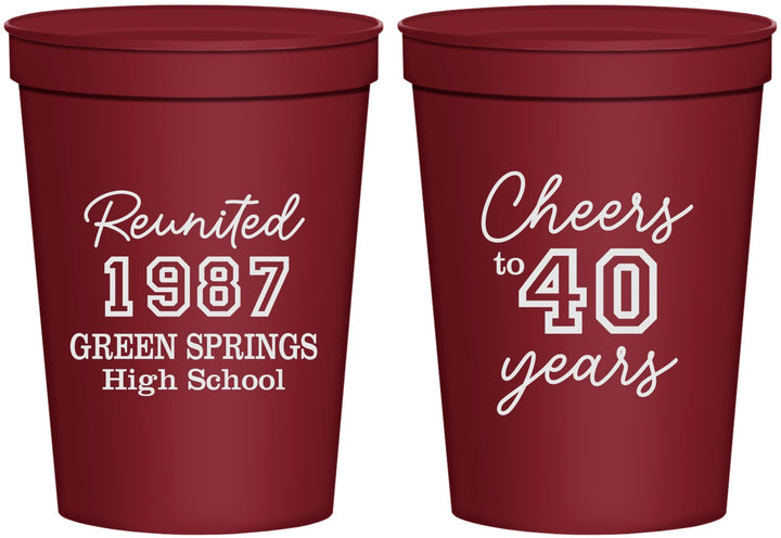 Personalized Class Reunion 16 oz Stadium Cups - Class Of 1987 40 Year | 140003