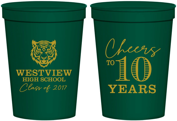 Personalized Class Reunion 16 oz Stadium Cups - Class Of 2017 10 Year | 140005