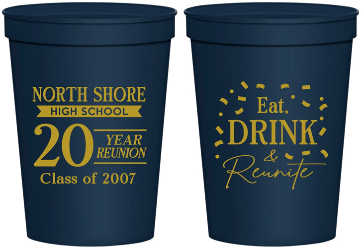 Personalized Class Reunion 16 oz Stadium Cups - Class Of 2007 20 Year | 140006