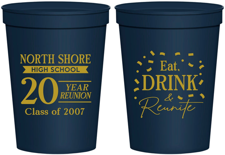 Personalized Class Reunion 16 oz Stadium Cups - Class Of 2007 20 Year | 140006