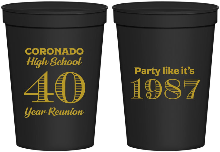 Personalized Class Reunion 16 oz Stadium Cups - Class Of 1987 40 Year | 140008