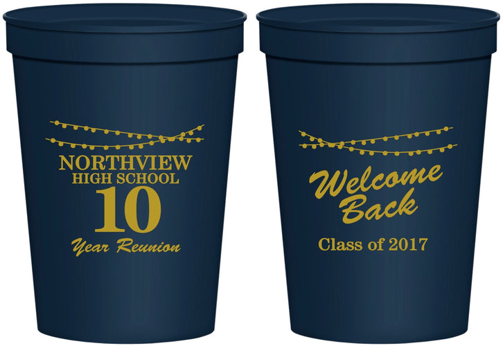 Personalized Class Reunion 16 oz Stadium Cups - Class Of 2017 10 Year | 140010