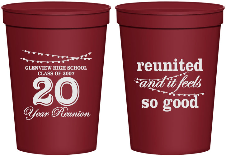 Personalized Class Reunion 16 oz Stadium Cups - Class Of 2007 20 Year | 140011