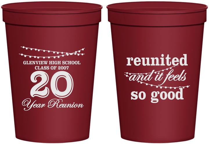 Personalized Class Reunion 16 oz Stadium Cups - Class Of 2007 20 Year | 140011