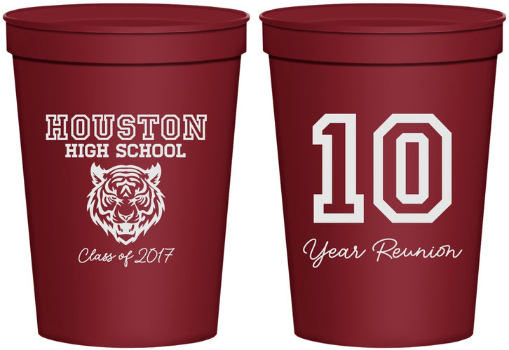 Personalized Class Reunion 16 oz Stadium Cups - Class Of 2017 10 Year | 140015