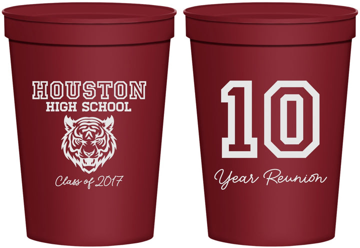 Personalized Class Reunion 16 oz Stadium Cups - Class Of 2017 10 Year | 140015