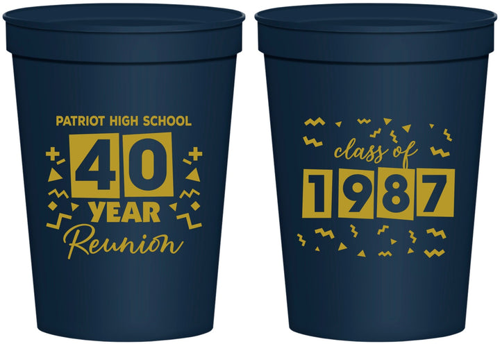 Personalized Class Reunion 16 oz Stadium Cups - Class Of 1987 40 Year | 140018