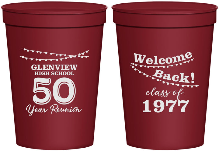 Personalized Class Reunion 16 oz Stadium Cups - Class Of 1977 50 Year | 140019