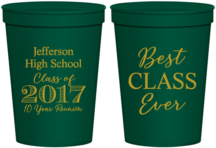 Personalized Class Reunion 16 oz Stadium Cups - Class Of 2017 10 Year | 140025