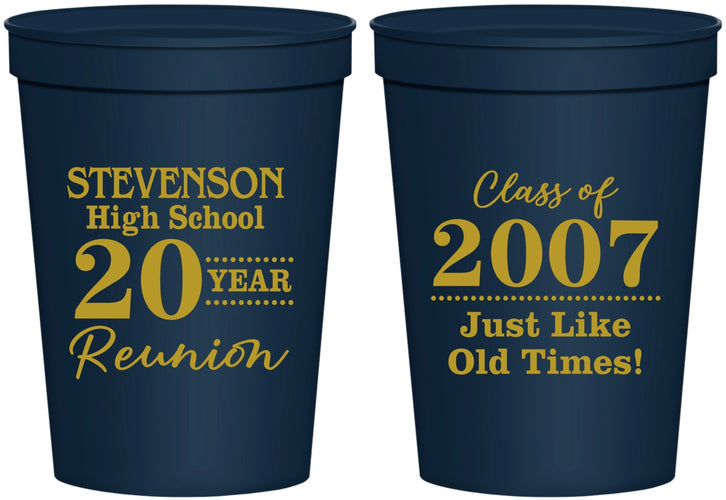 Personalized Class Reunion 16 oz Stadium Cups - Class Of 2007 20 Year | 140026