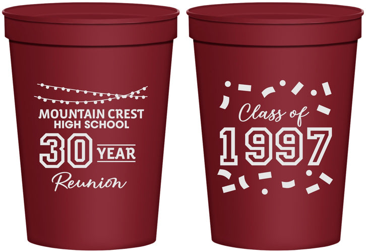 Personalized Class Reunion 16 oz Stadium Cups - Class Of 1997 30 Year | 140027