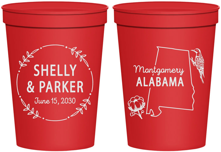 Personalized Wedding 16 oz Stadium Cups - Alabama | 150