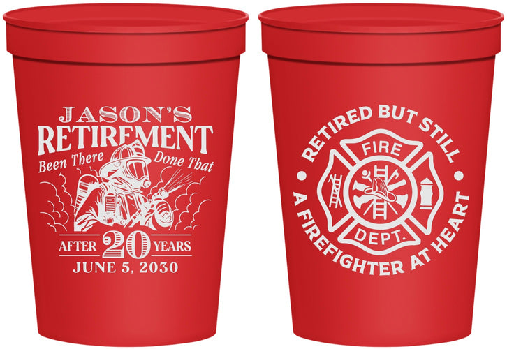 Personalized Retirement 16 oz Stadium Cups - Firefighter | 150016