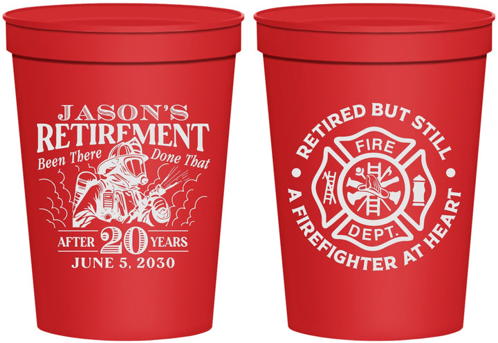 Personalized Retirement 16 oz Stadium Cups - Firefighter | 150016