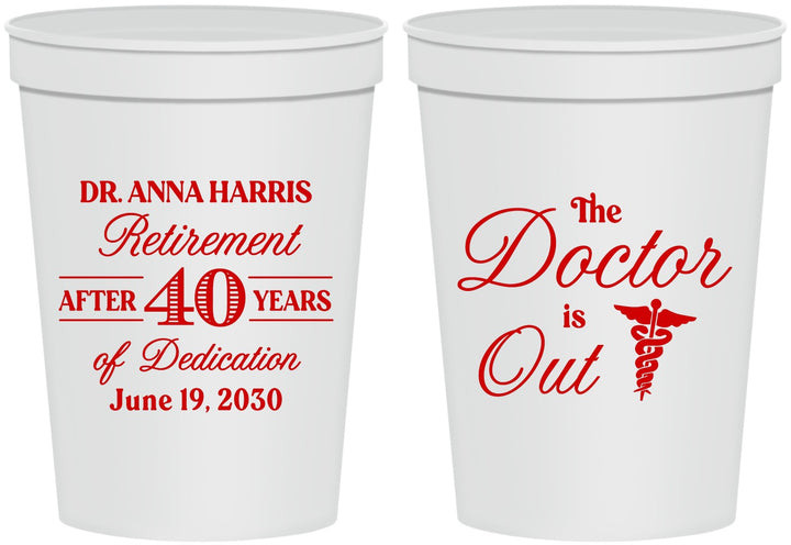 Personalized Retirement 16 oz Stadium Cups - Doctor | 150017