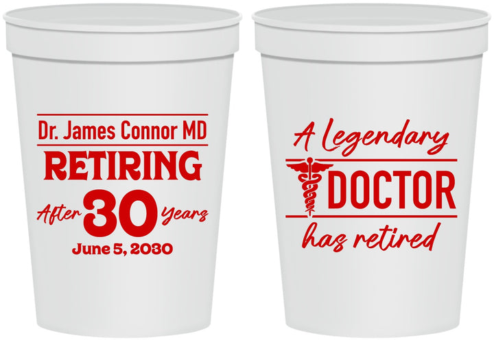 Personalized Retirement 16 oz Stadium Cups - Doctor | 150018