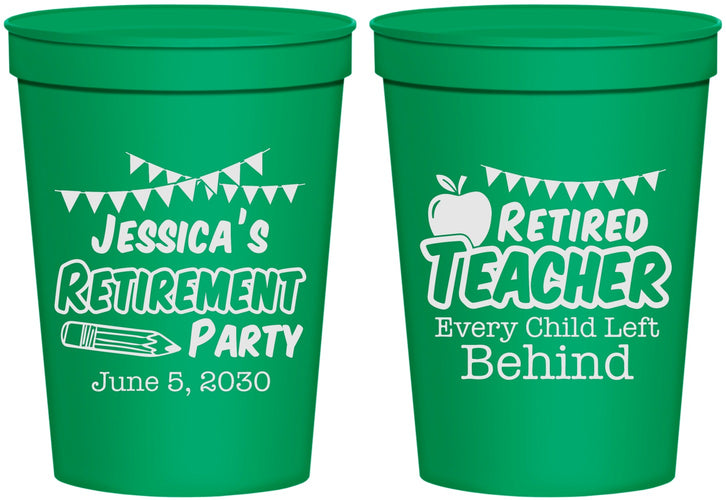 Personalized Retirement 16 oz Stadium Cups - Teacher | 150021