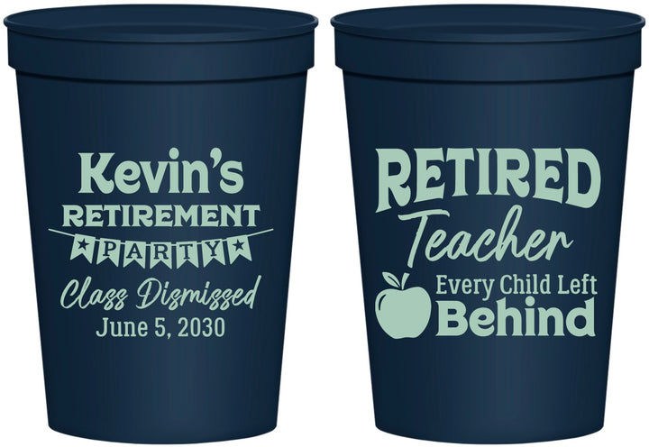 Personalized Retirement 16 oz Stadium Cups - Teacher | 150022