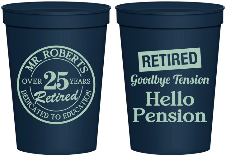 Personalized Retirement 16 oz Stadium Cups - Teacher | 150024