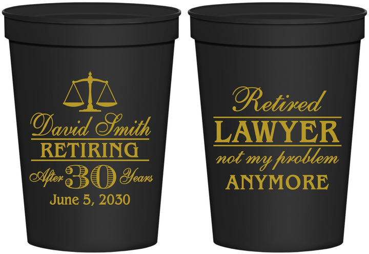 Personalized Retirement 16 oz Stadium Cups - Lawyer | 150025