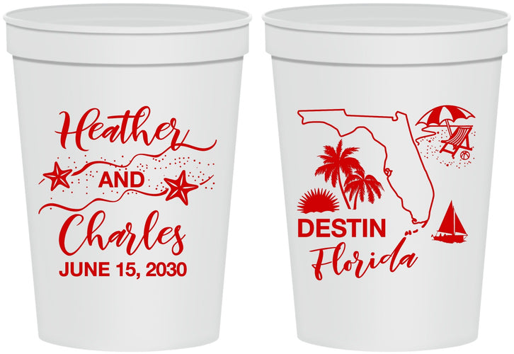 Personalized Wedding 16 oz Stadium Cups - Florida | 158
