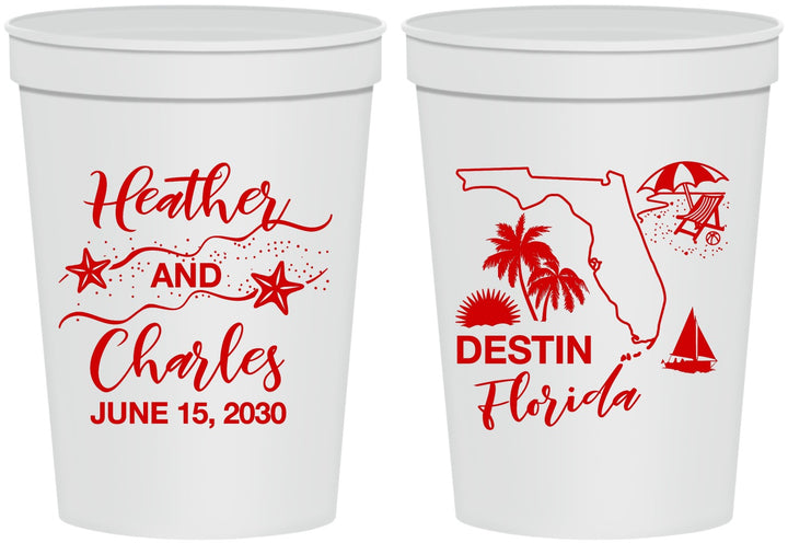 Personalized Wedding 16 oz Stadium Cups - Florida | 158