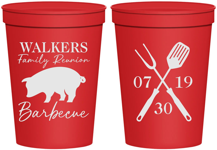 Personalized Family Reunion 16 oz Stadium Cups - Bbq Barbeque | 160003