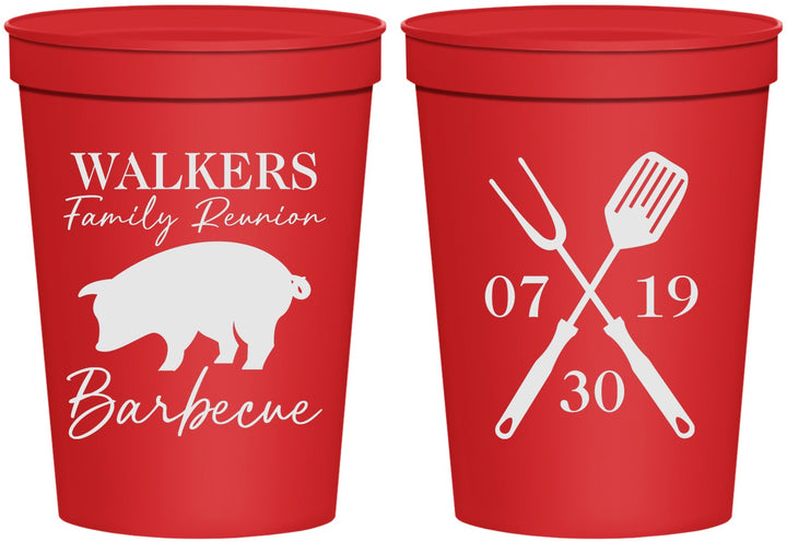 Personalized Family Reunion 16 oz Stadium Cups - Bbq Barbeque | 160003