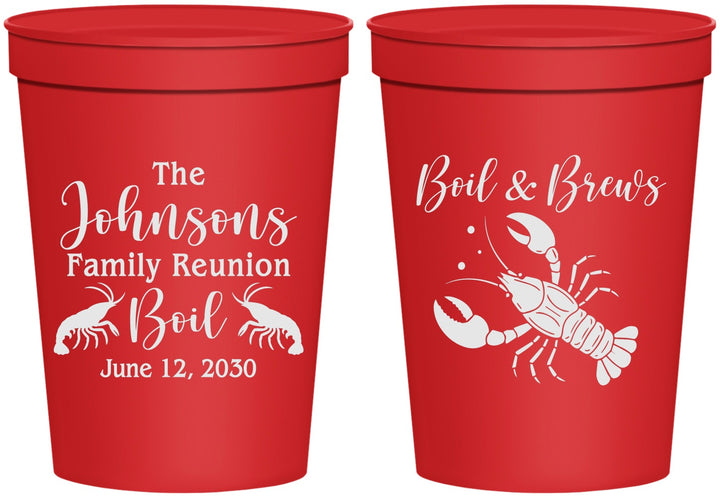 Personalized Family Reunion 16 oz Stadium Cups - Crawfish Boil | 160005