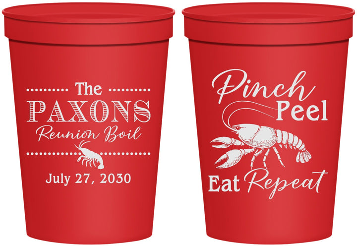 Personalized Family Reunion 16 oz Stadium Cups - Crawfish Boil | 160006