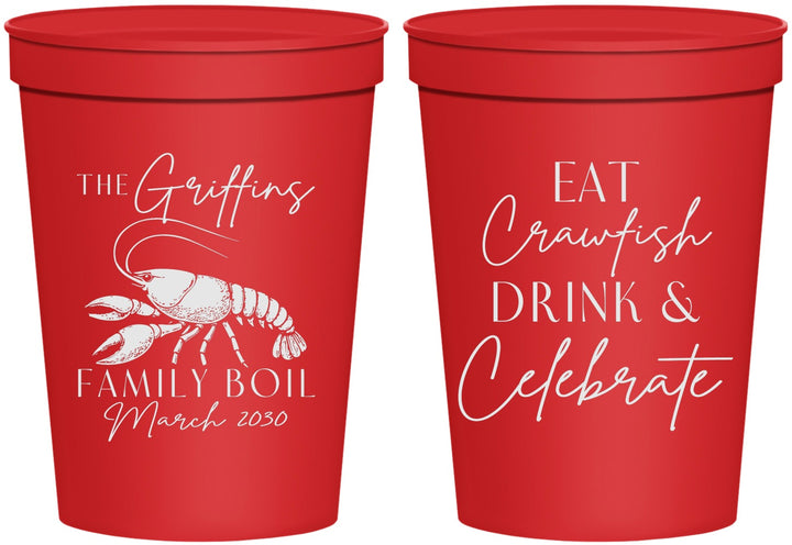 Personalized Family Reunion 16 oz Stadium Cups - Crawfish Boil | 160007